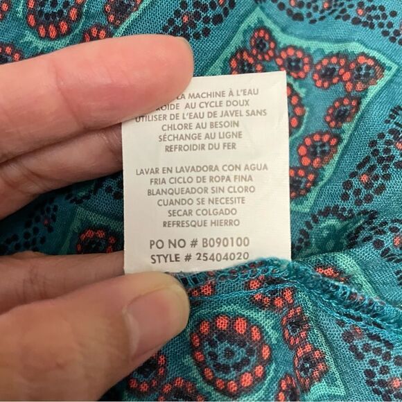 O’ NEILL teal boho‎ open front kimono beach cover up size XS - S paisley green - Picture 6 of 9